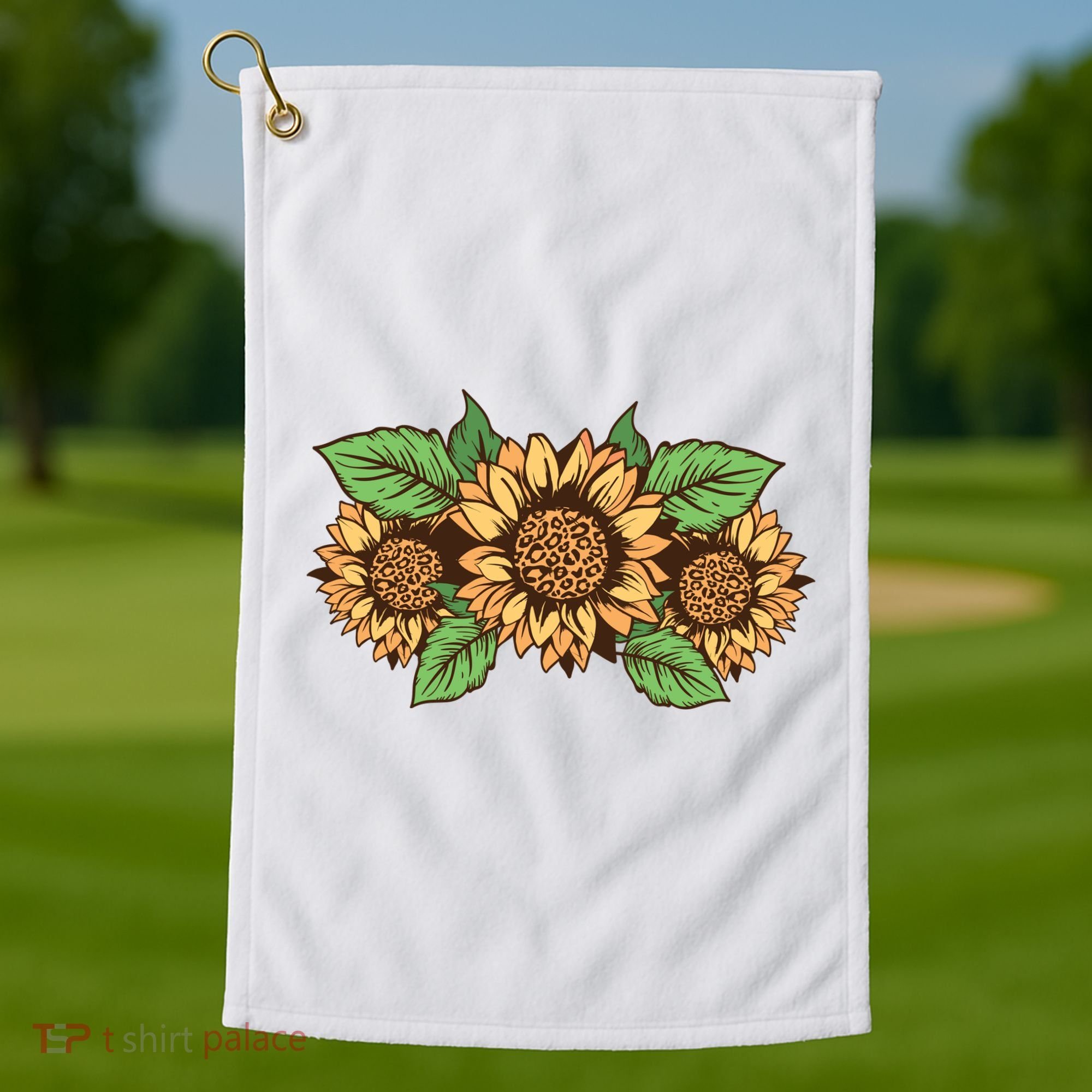 Leopard Flowers Golf Towel