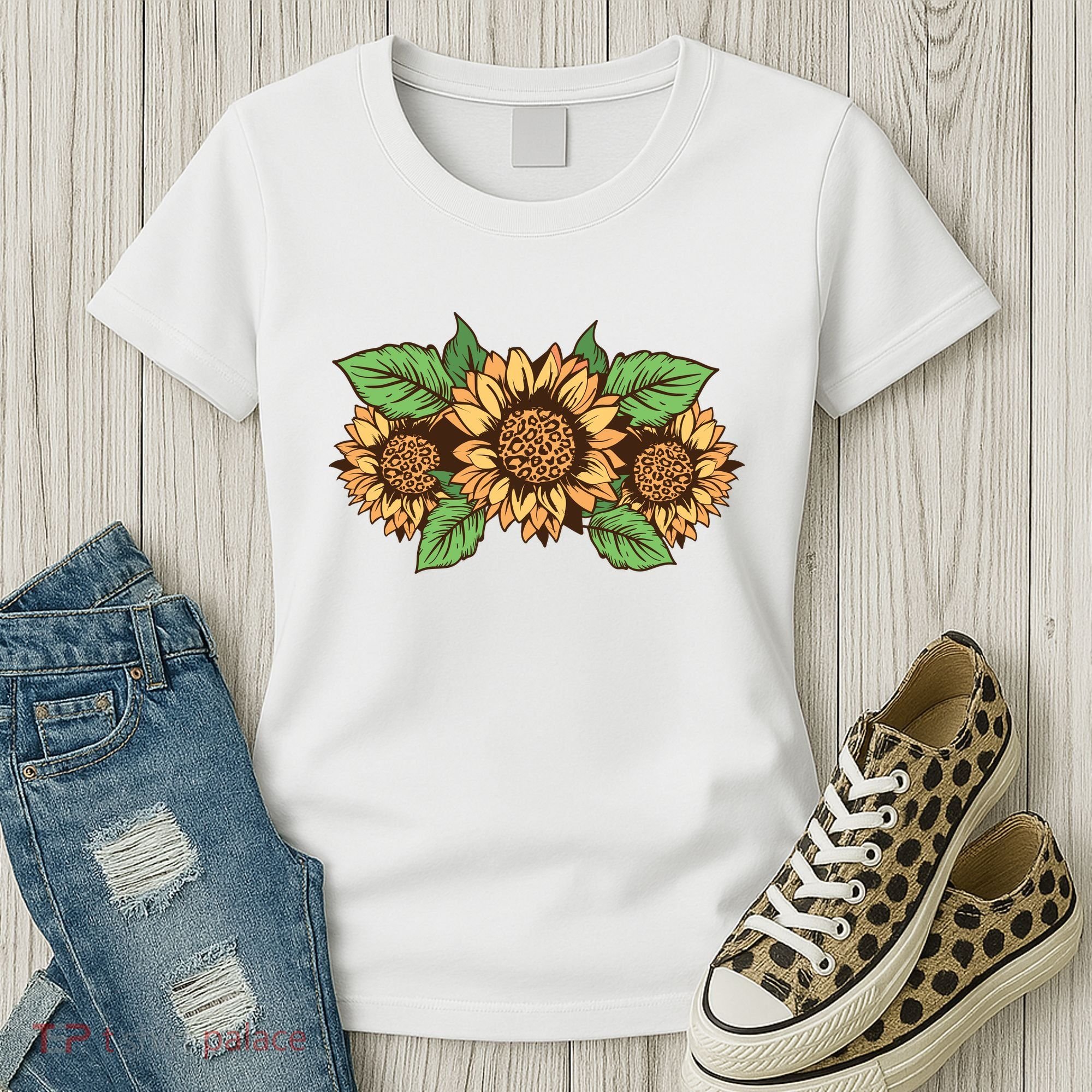 Leopard Flowers Women's T-Shirt
