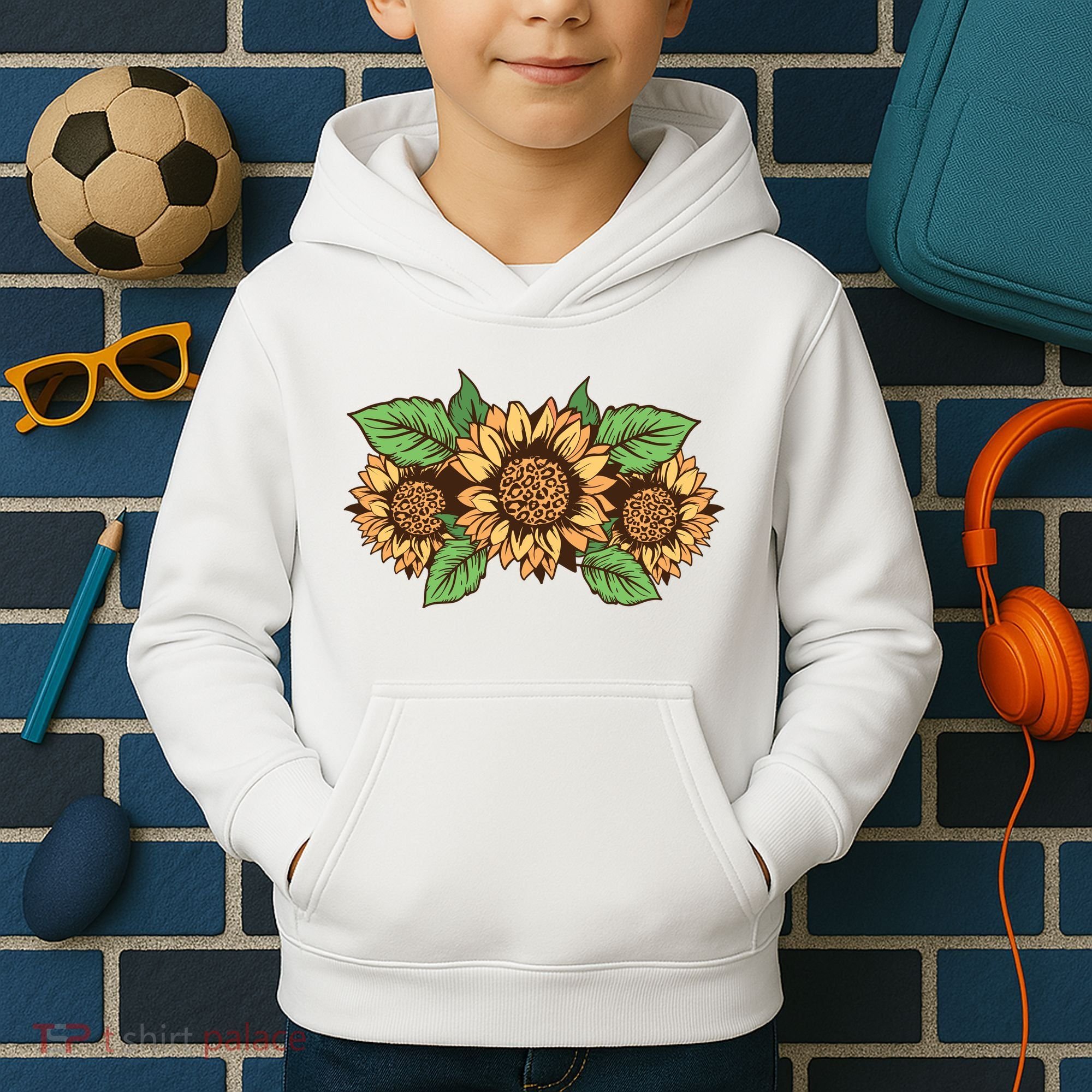 Leopard Flowers Kids Hoodie