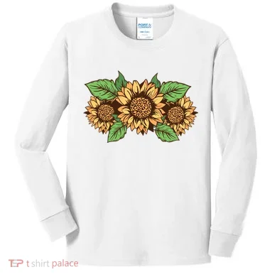 Leopard Flowers Kids Long Sleeve Shirt