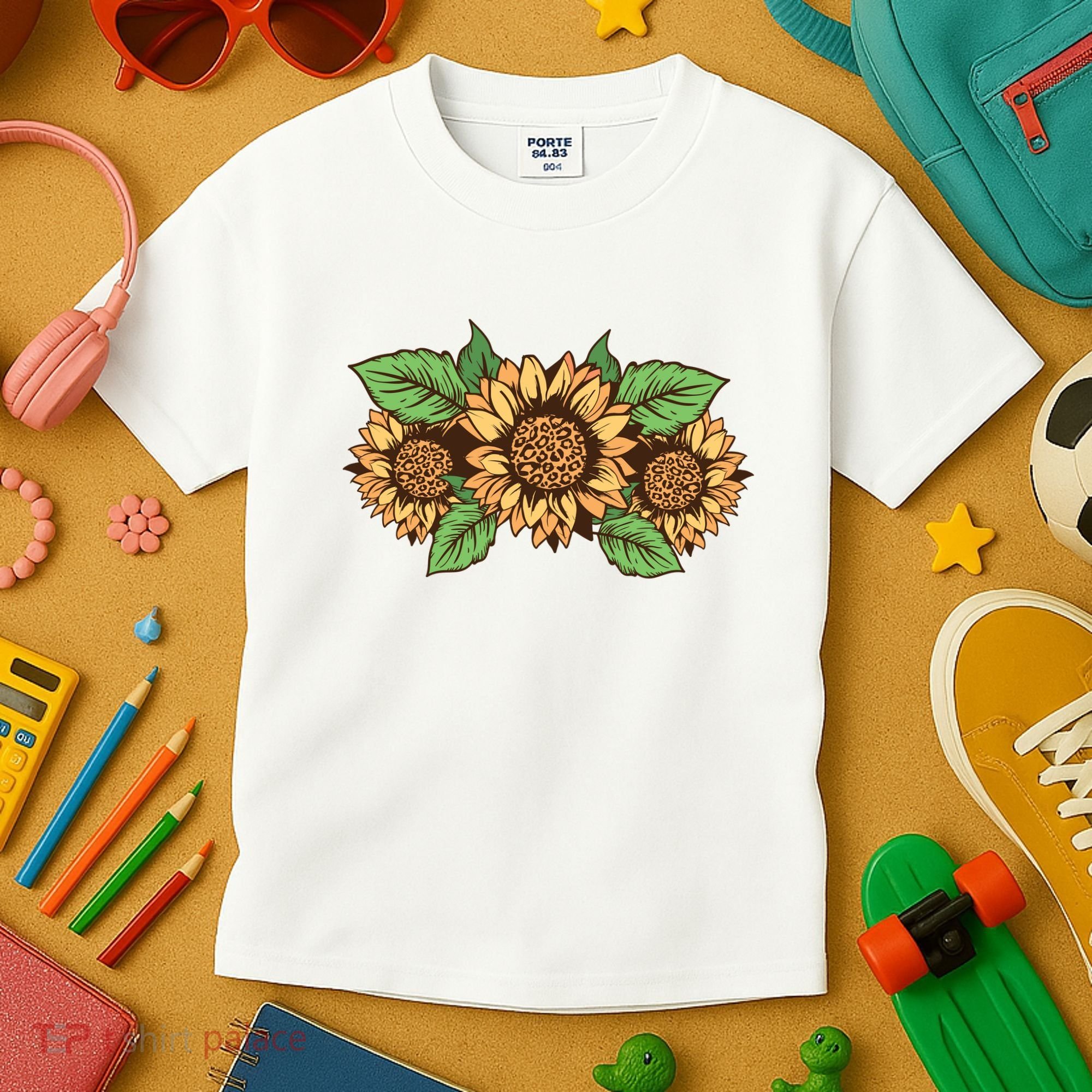 Leopard Flowers Kids T-Shirt