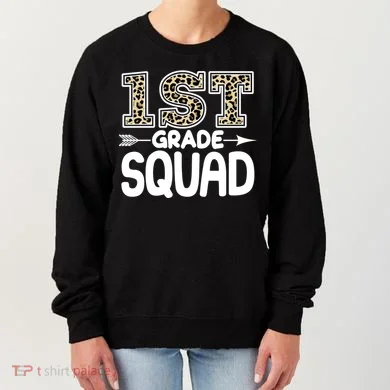 Leopard Print 1st Grade Squad Women's Sweatshirt