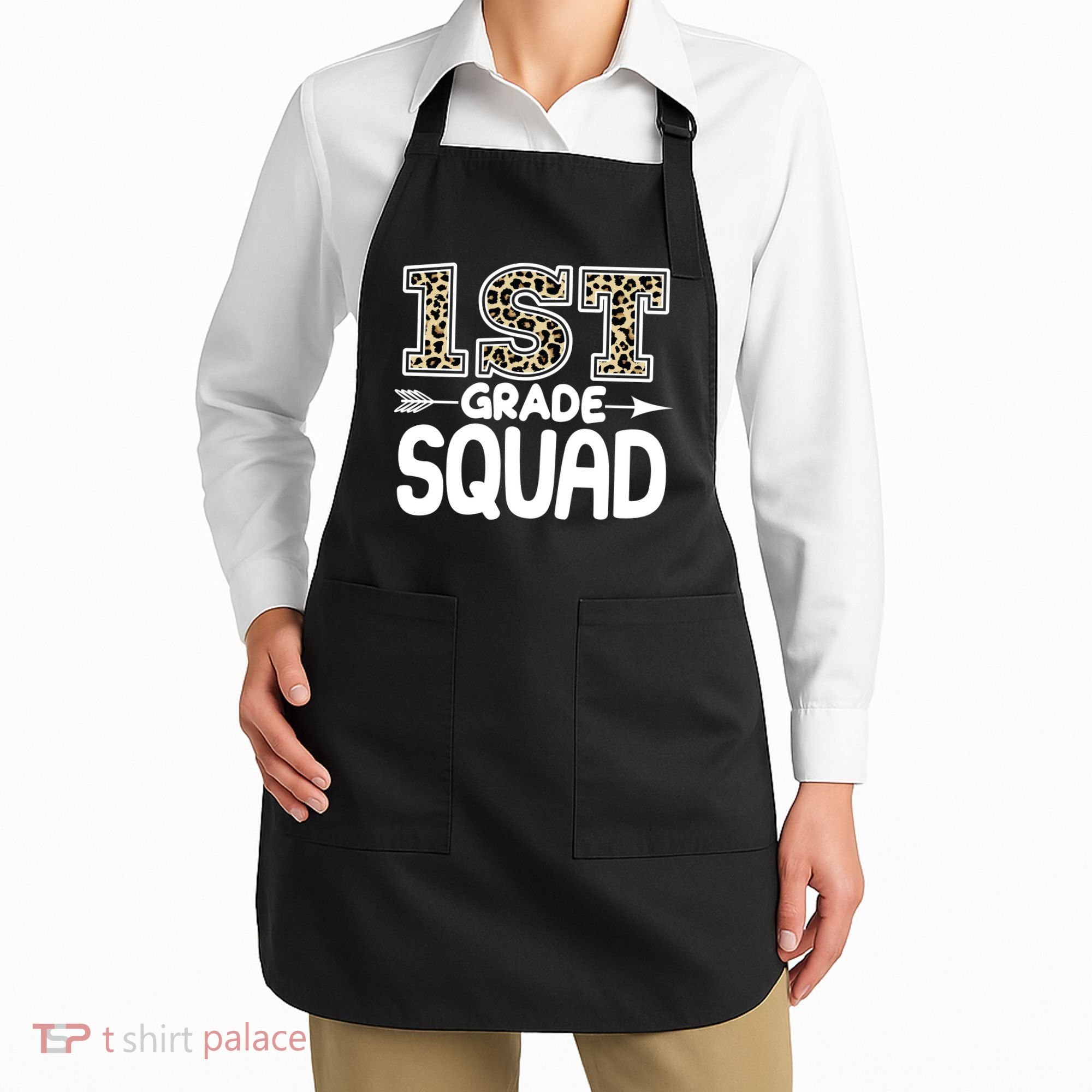 Leopard Print 1st Grade Squad Apron