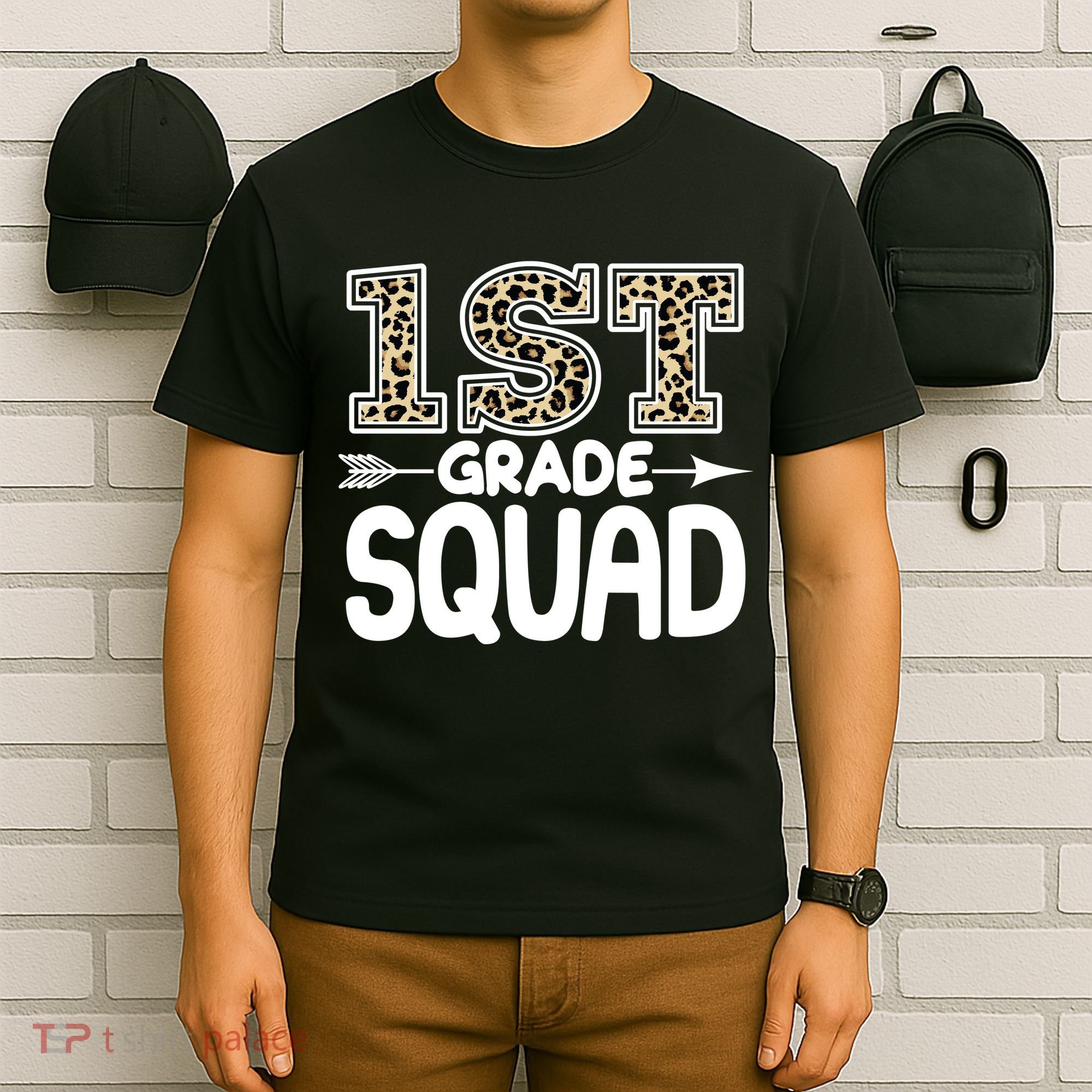 Leopard Print 1st Grade Squad T-Shirt
