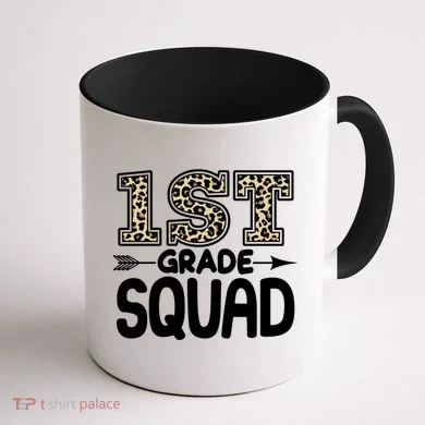 Leopard Print 1st Grade Squad Coffee Mug back