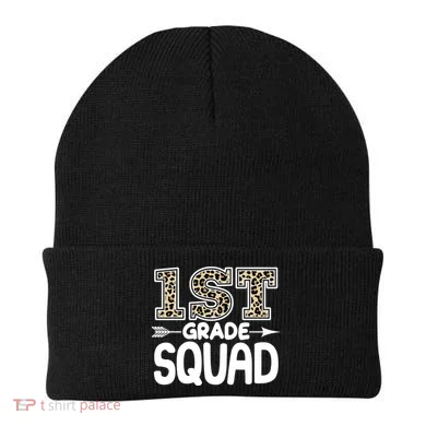 Leopard Print 1st Grade Squad Beanie
