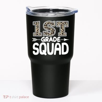 Leopard Print 1st Grade Squad Tumbler