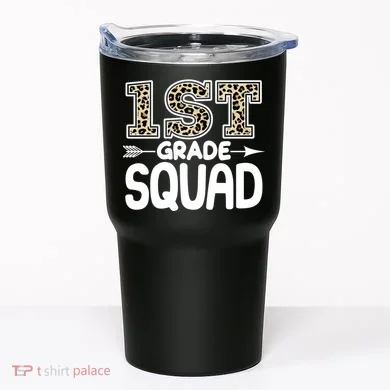 Leopard Print 1st Grade Squad Tumbler