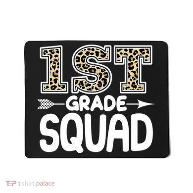 Leopard Print 1st Grade Squad Mousepad
