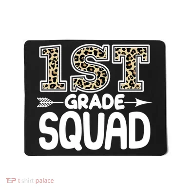 Leopard Print 1st Grade Squad Mousepad