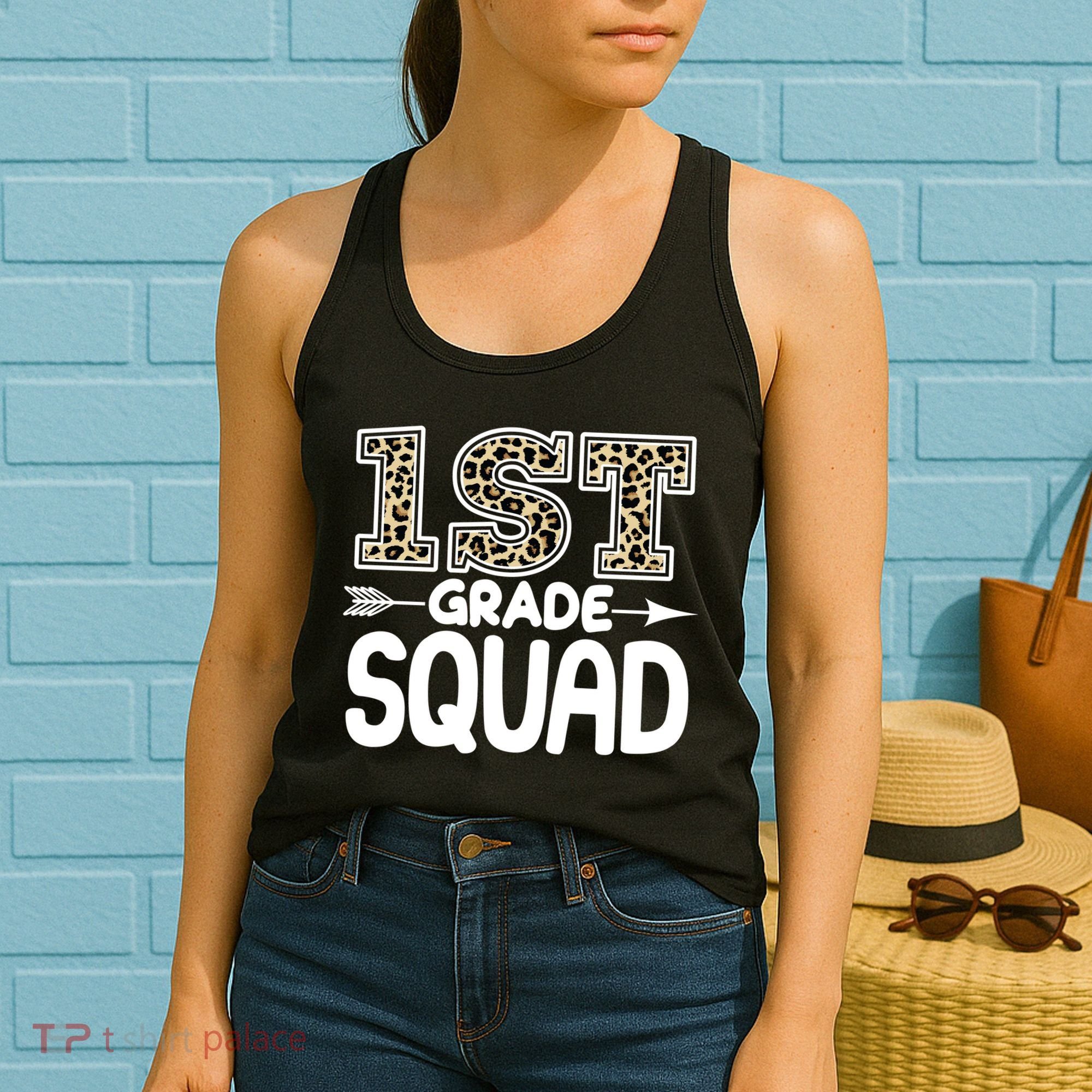 Leopard Print 1st Grade Squad Women's Tank Top