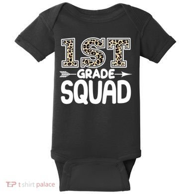 Leopard Print 1st Grade Squad Baby Bodysuit