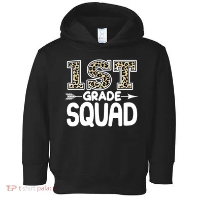 Leopard Print 1st Grade Squad Toddler Hoodie