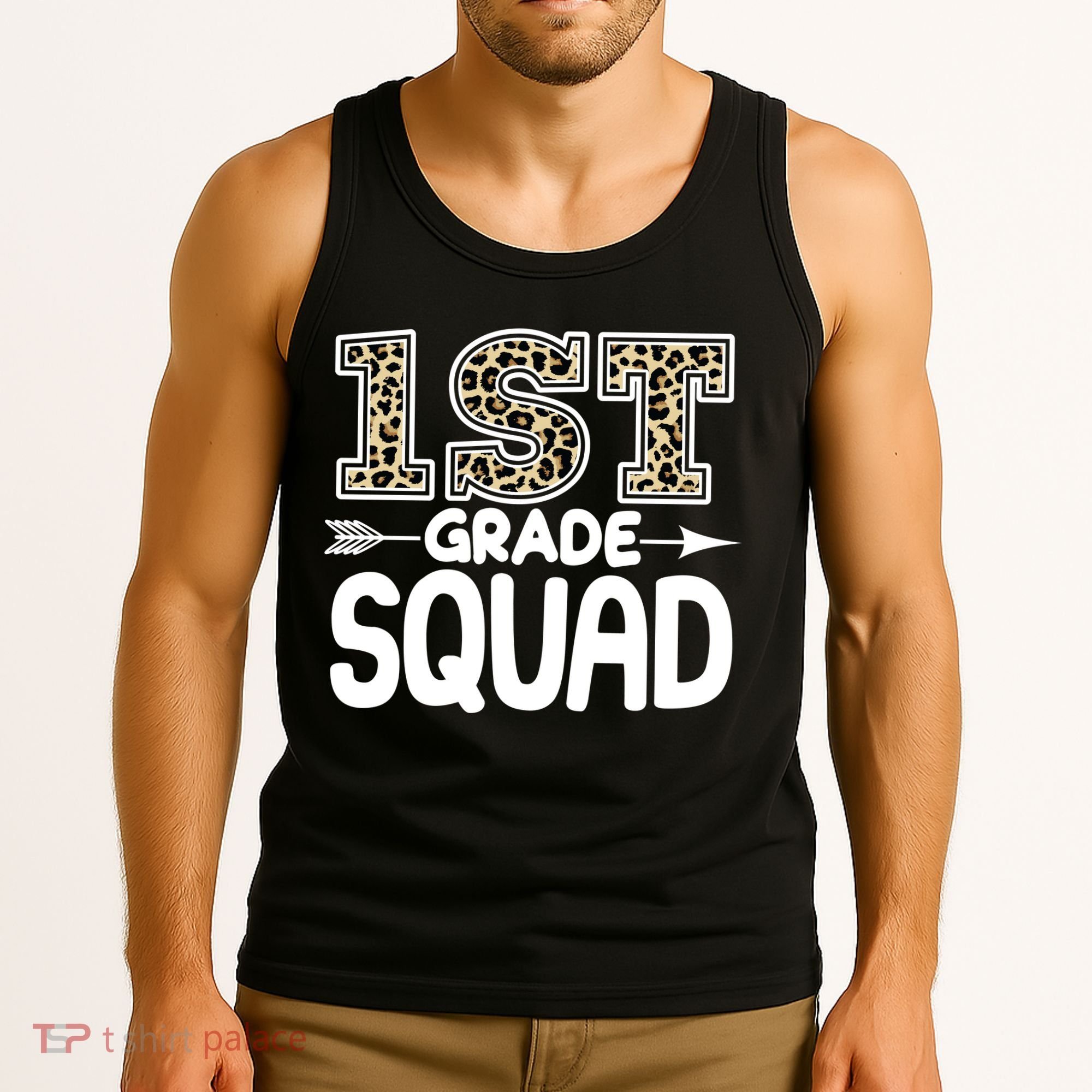 Leopard Print 1st Grade Squad Tank Top