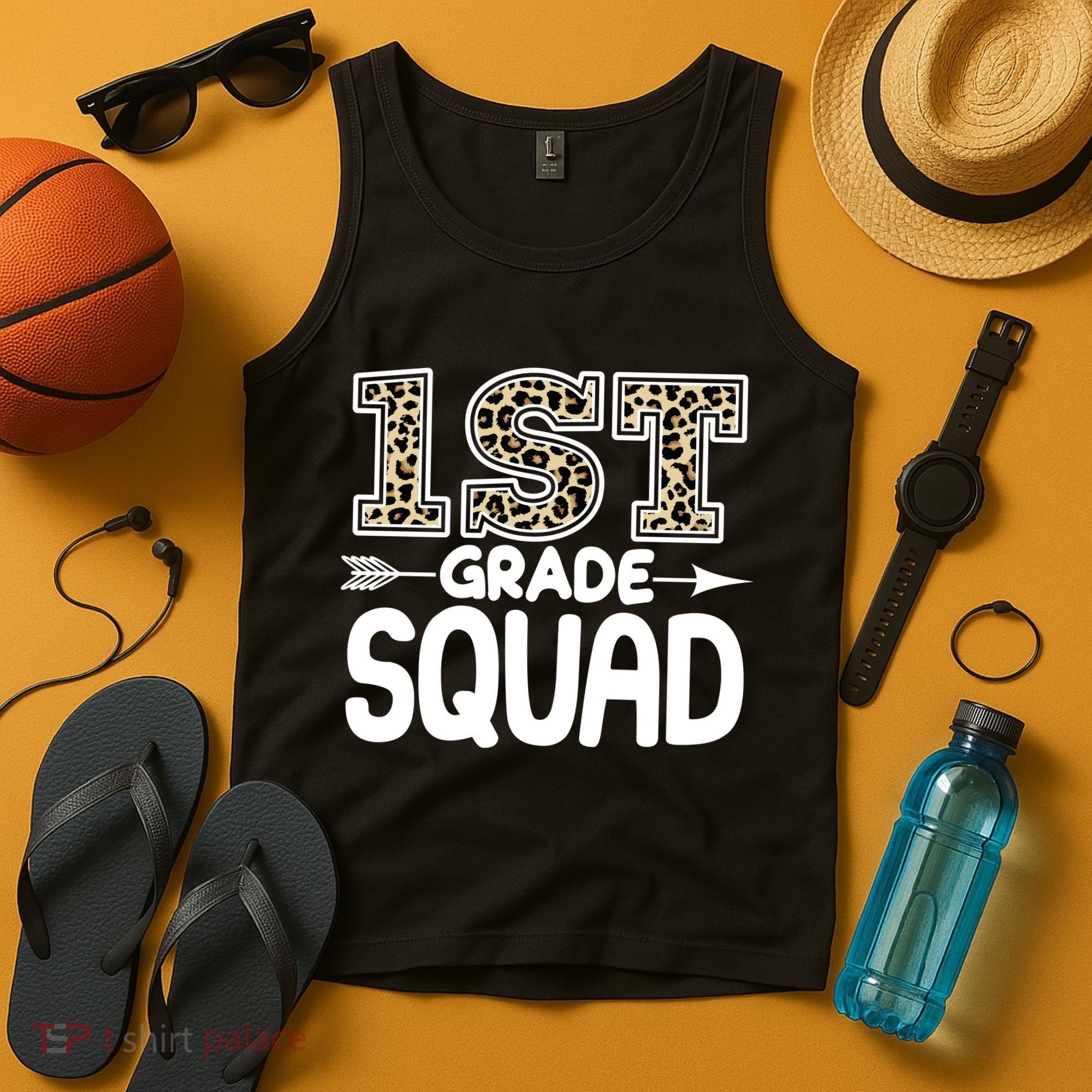 Leopard Print 1st Grade Squad Tank Top