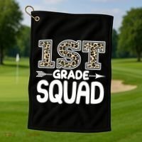 Leopard Print 1st Grade Squad Golf Towel thumb 1