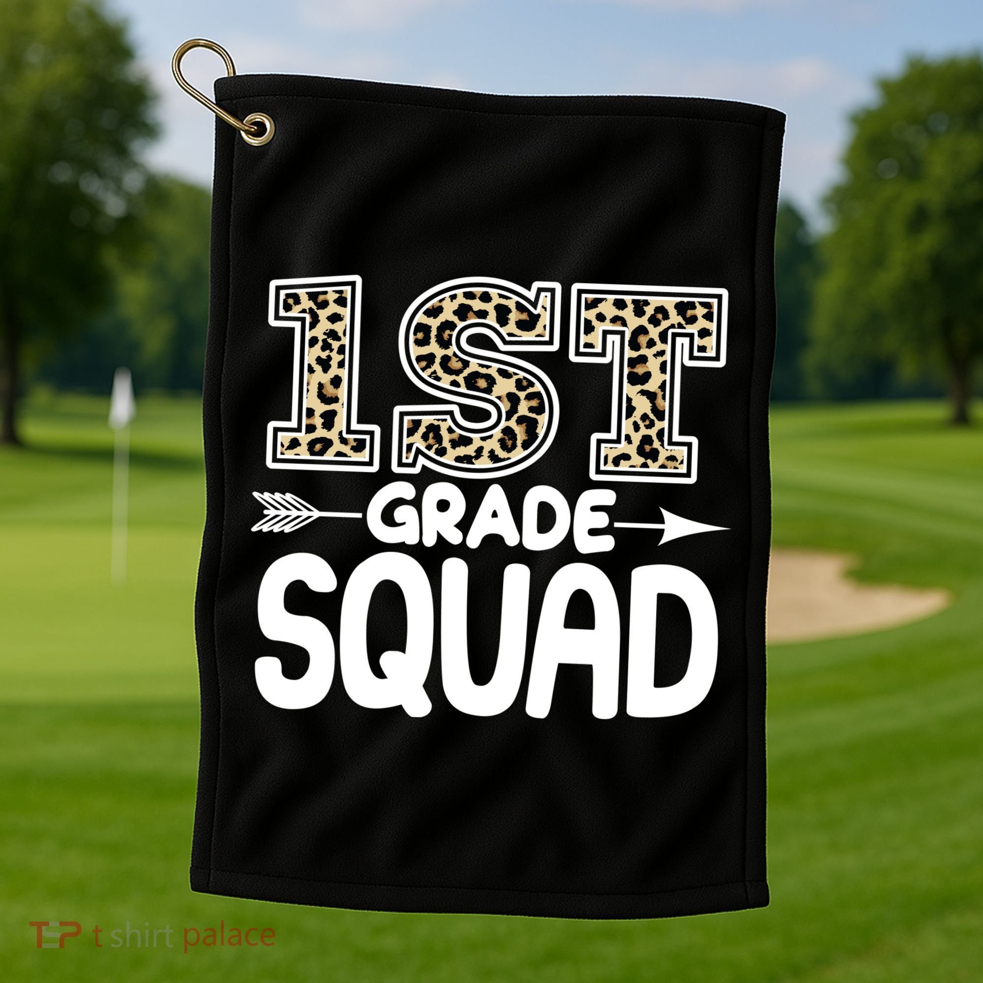 Leopard Print 1st Grade Squad Golf Towel