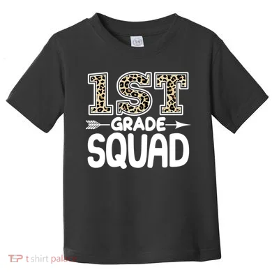 Leopard Print 1st Grade Squad Toddler T-Shirt