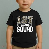 Leopard Print 1st Grade Squad Toddler T-Shirt thumb 2