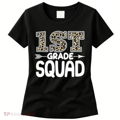 Leopard Print 1st Grade Squad Women's T-Shirt
