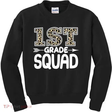 Leopard Print 1st Grade Squad Kids Sweatshirt