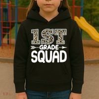 Leopard Print 1st Grade Squad Kids Hoodie thumb 3