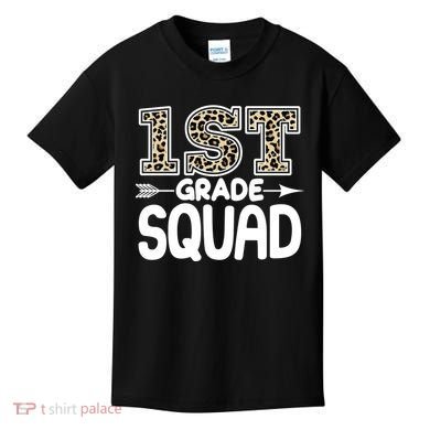 Leopard Print 1st Grade Squad Kids T-Shirt
