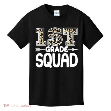 Leopard Print 1st Grade Squad Kids T-Shirt