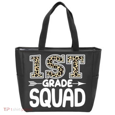 Leopard Print 1st Grade Squad Tote Bag