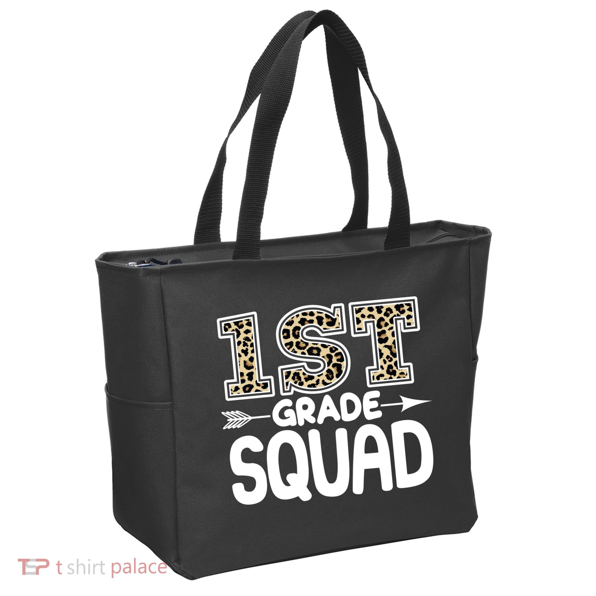 Leopard Print 1st Grade Squad Tote Bag