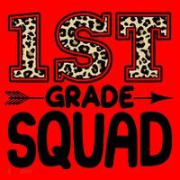Leopard Print 1st Grade Squad Santa Hat thumb 1