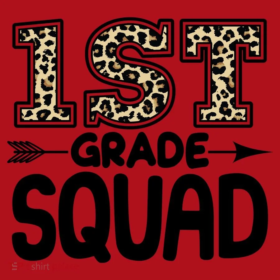 Leopard Print 1st Grade Squad Christmas Stocking
