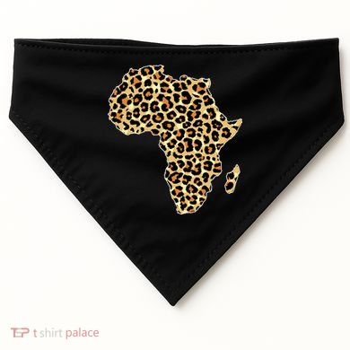 Leopard Print African Map Of Africa USA-Made Doggie Bandana