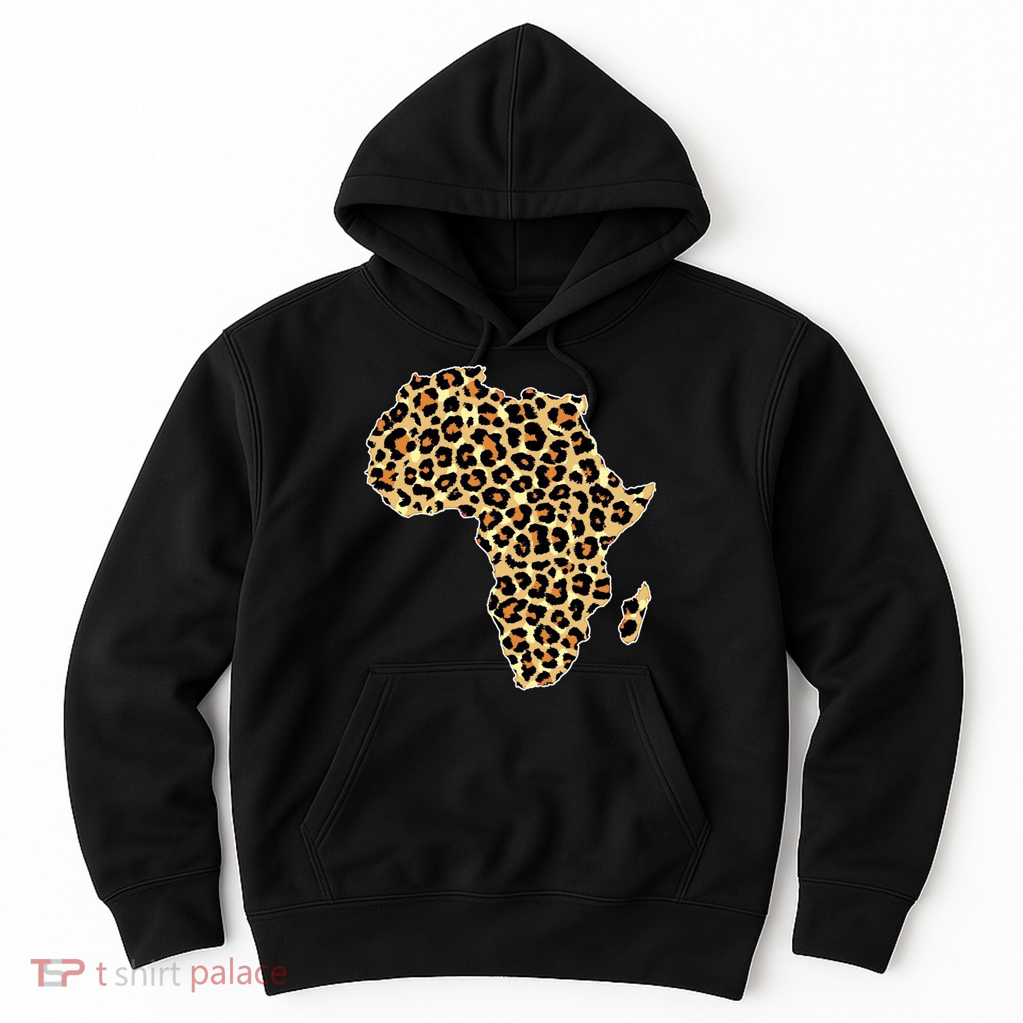Leopard Print African Map Of Africa Hoodie