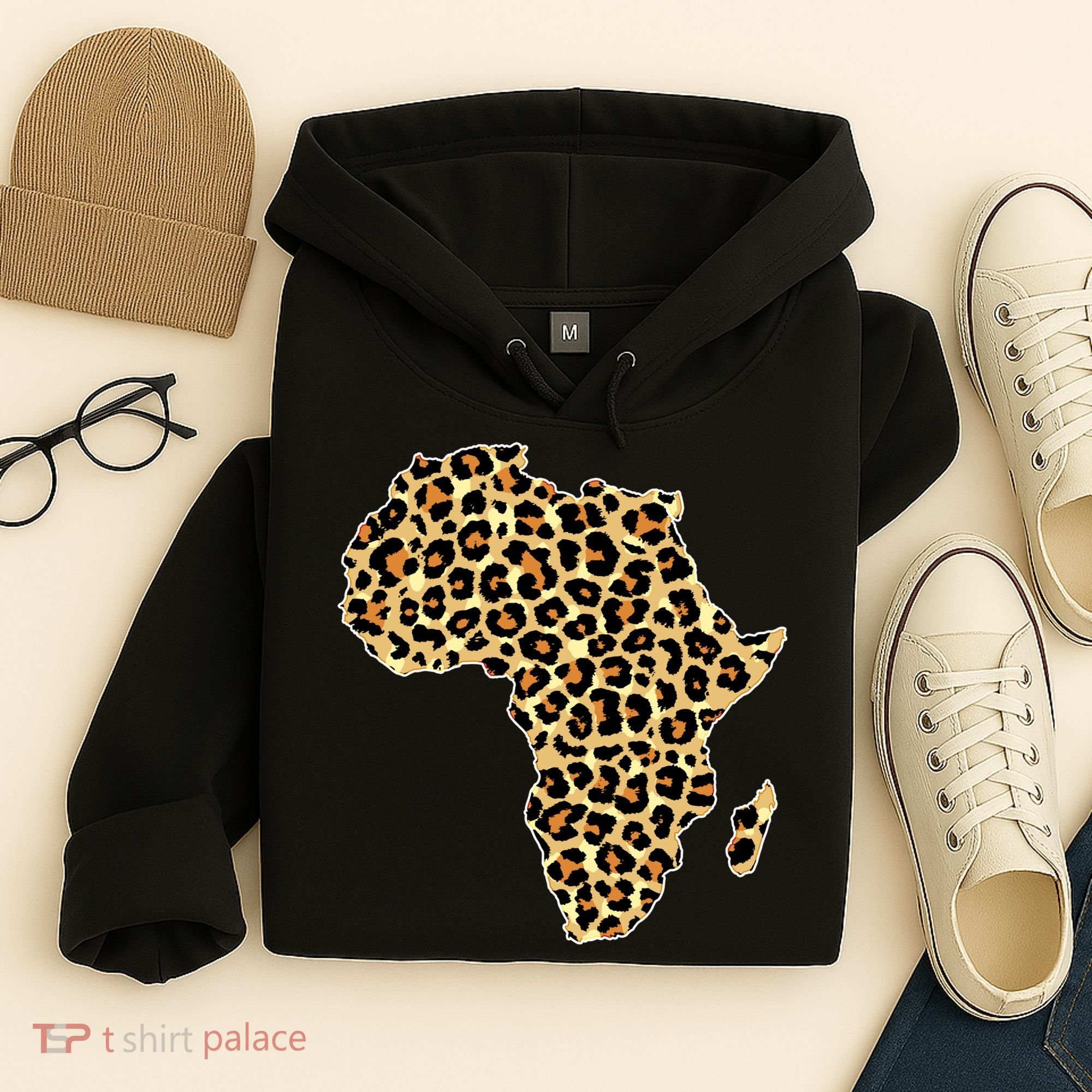 Leopard Print African Map Of Africa Hoodie