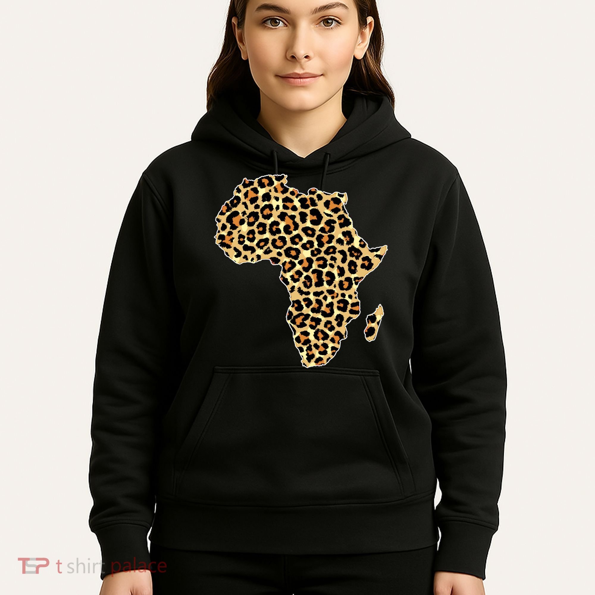 Leopard Print African Map Of Africa Hoodie