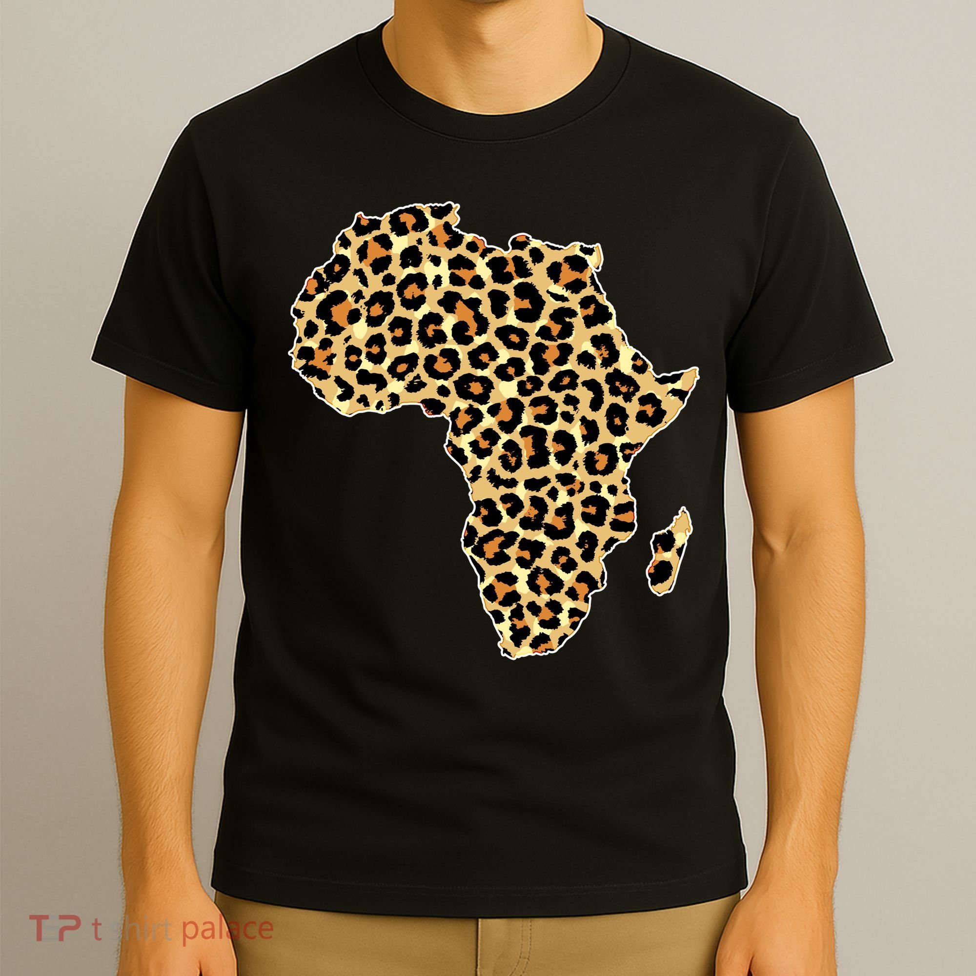 Leopard Print African Map Of Africa T-Shirt