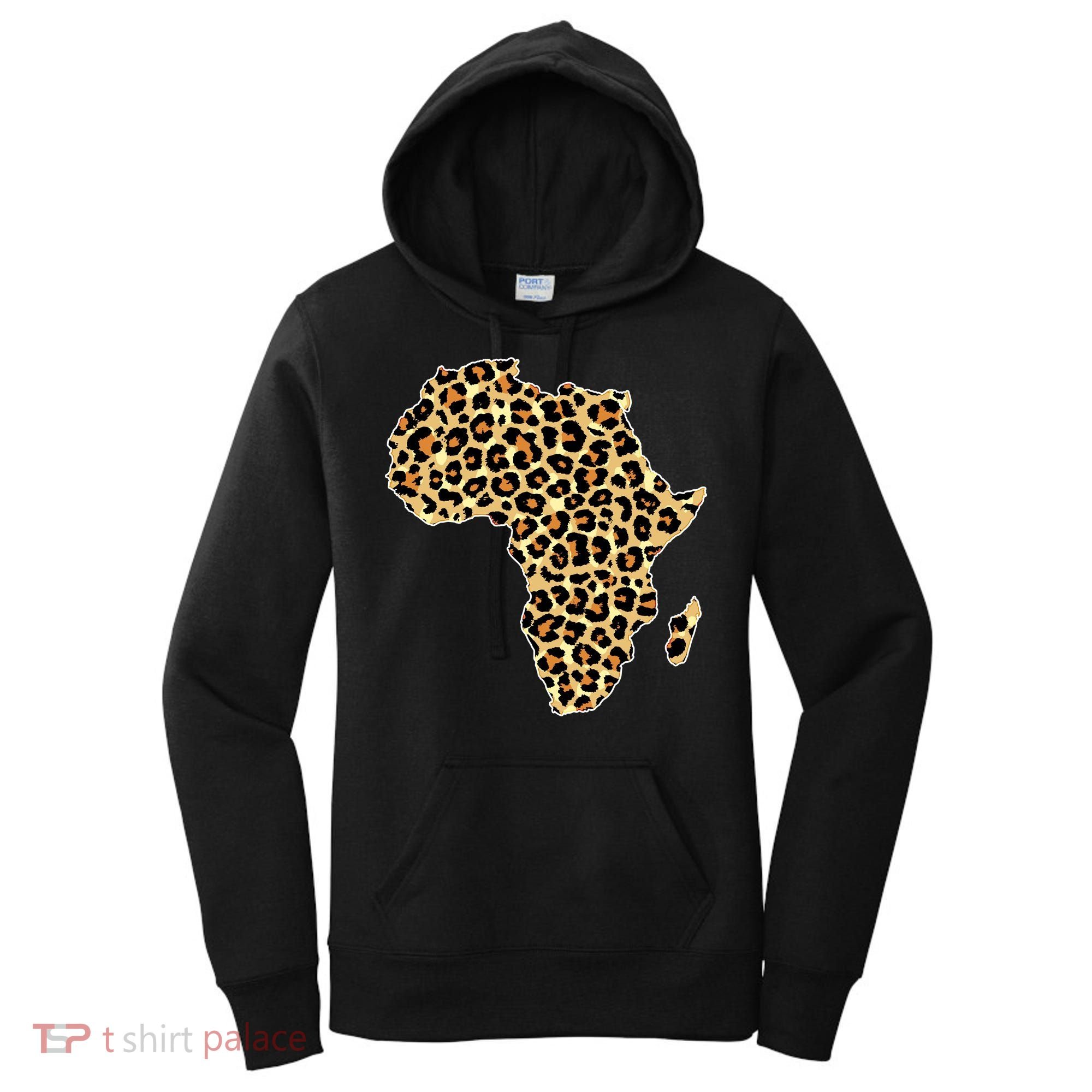 Leopard Print African Map Of Africa Women's Hoodie