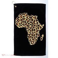 Leopard Print African Map Of Africa Golf Towel thumb 0