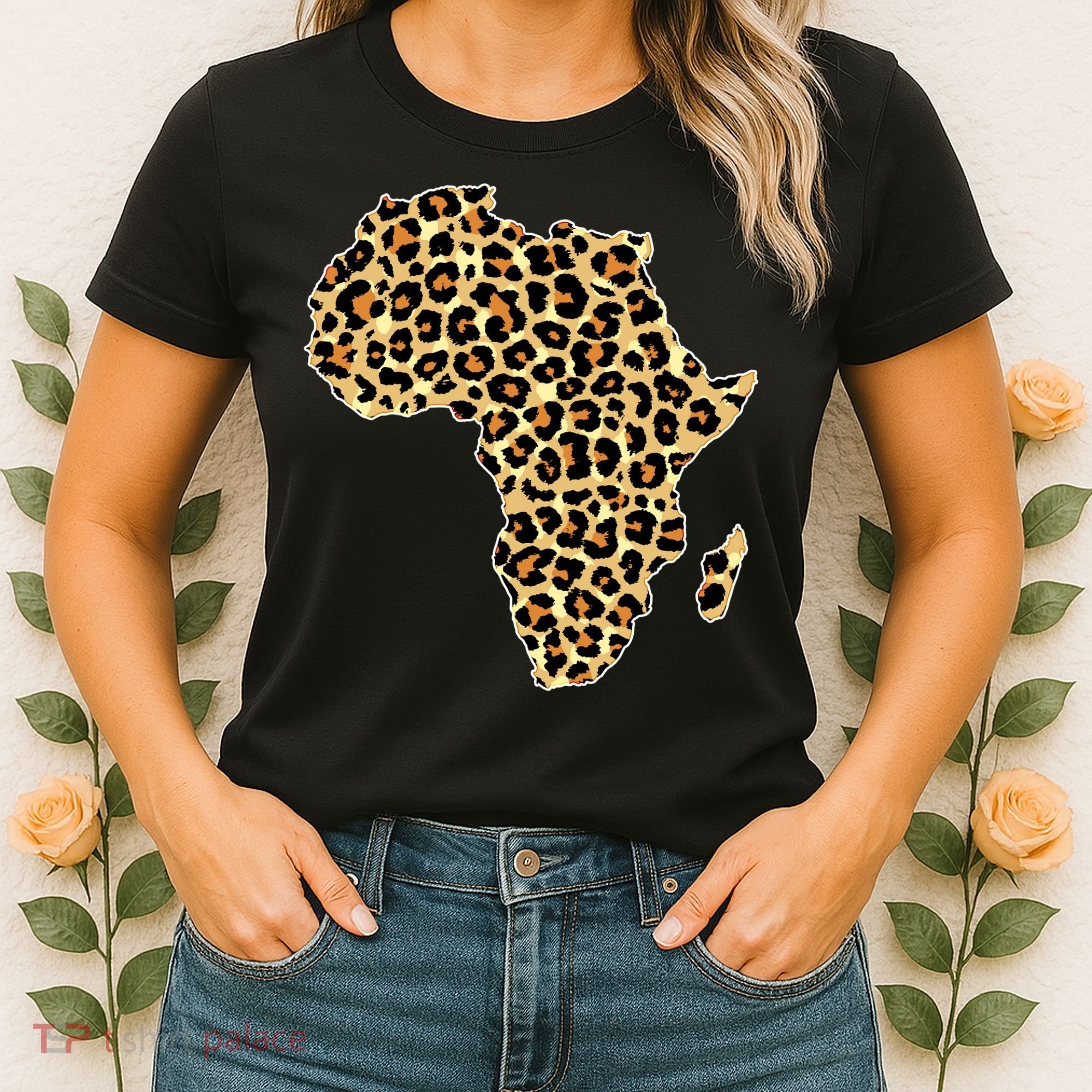 Leopard Print African Map Of Africa Women's T-Shirt