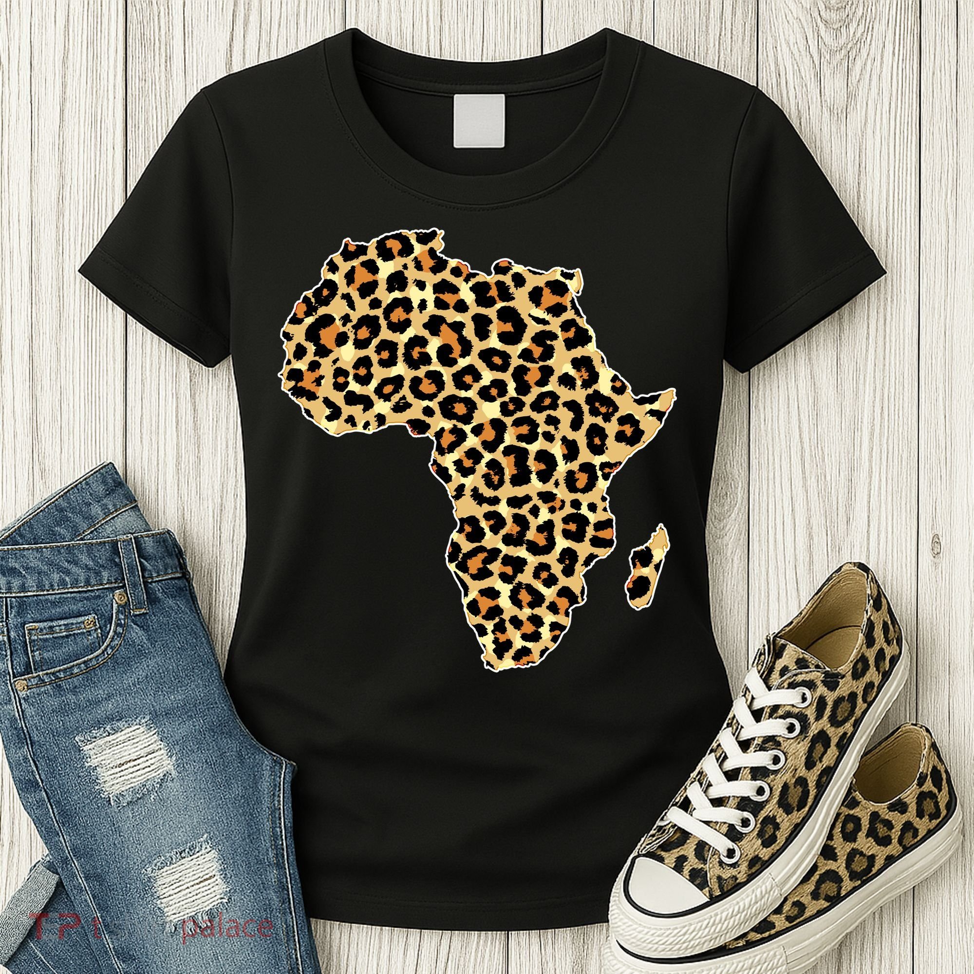 Leopard Print African Map Of Africa Women's T-Shirt
