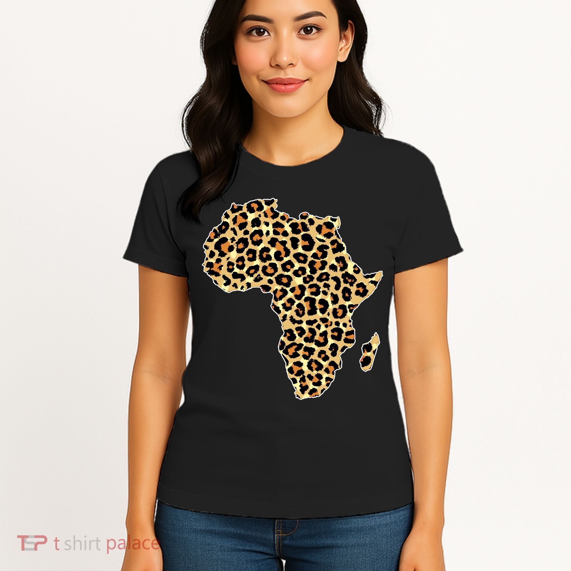 Leopard Print African Map Of Africa Women's T-Shirt