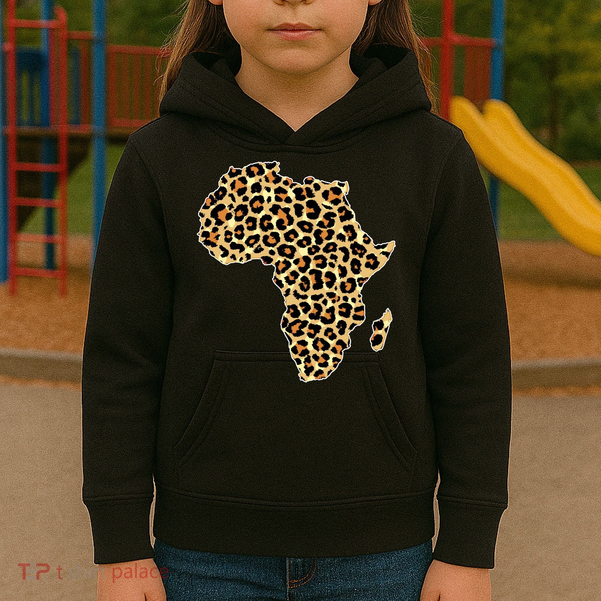 Leopard Print African Map Of Africa Kids Hoodie