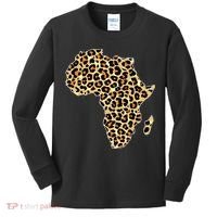 Leopard Print African Map Of Africa Kids Long Sleeve Shirt thumb 0