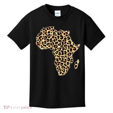 Leopard Print African Map Of Africa Kids T-Shirt