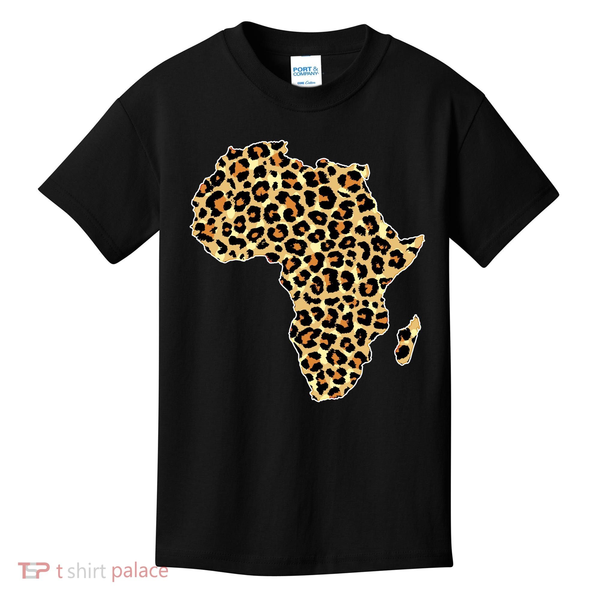 Leopard Print African Map Of Africa Kids T-Shirt