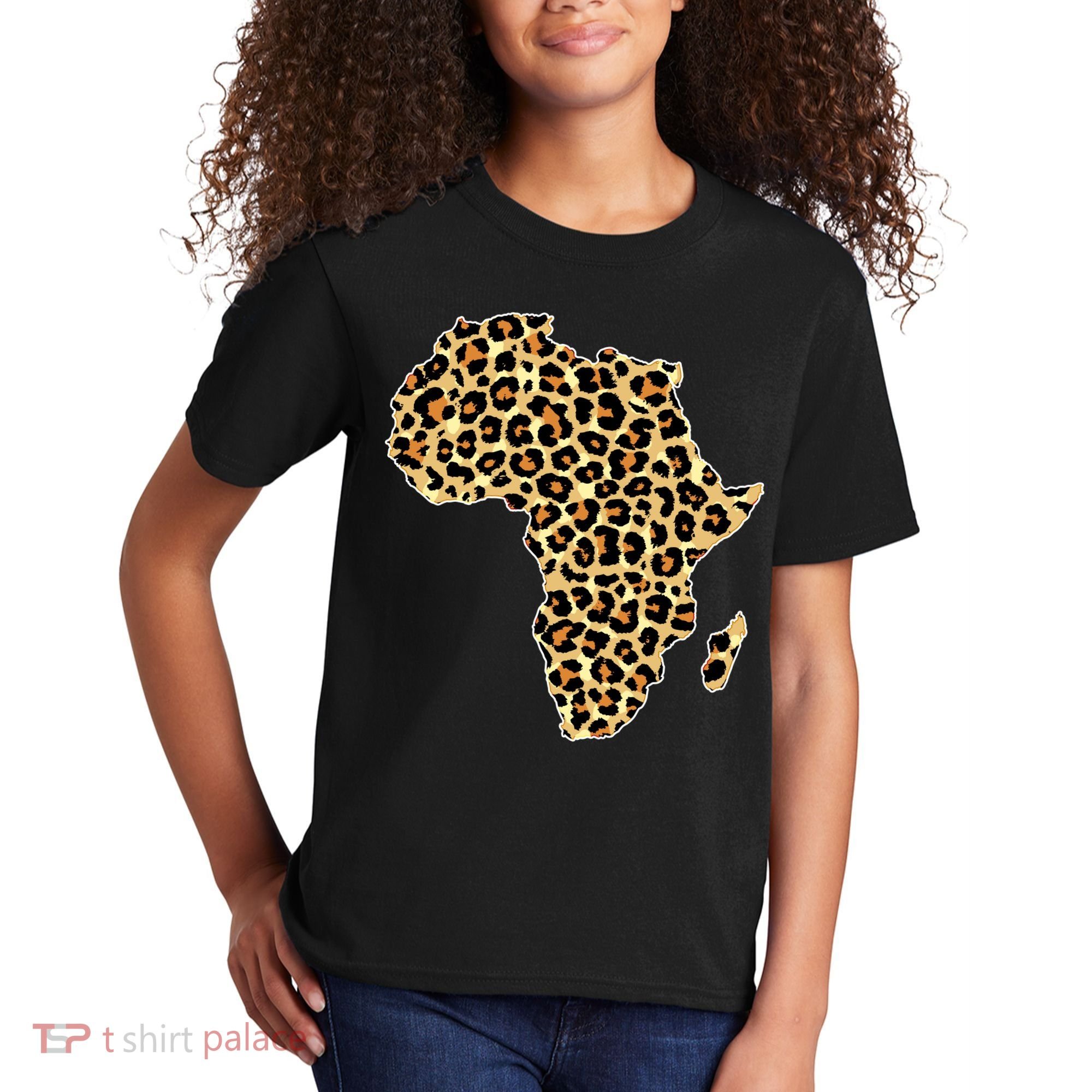 Leopard Print African Map Of Africa Kids T-Shirt