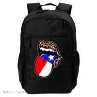 Leopard Print Lips with American Flag Backpack thumb 0
