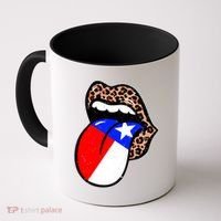 Leopard Print Lips with American Flag Coffee Mug thumb 0