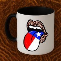 Leopard Print Lips with American Flag Coffee Mug thumb 2